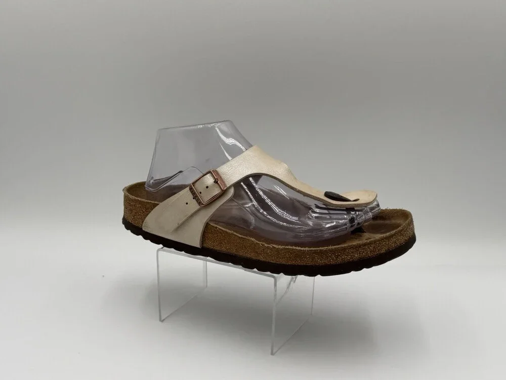 Birkenstock Gizeh Birko-Flor Cream Thong Sandals Women’s Size 40 (US 9–9.5)